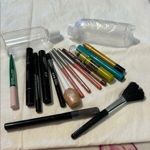 Assorted Makeup and Brushes